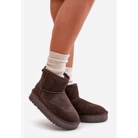 Bottes de neige à plateforme en daim pour femmes Marron Rianaella brun 1