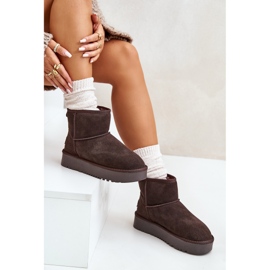 Bottes de neige à plateforme en daim pour femmes Marron Rianaella brun 2