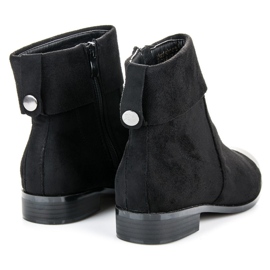 Ideal Shoes Bottines en daim avec une fermeture éclair le noir 4