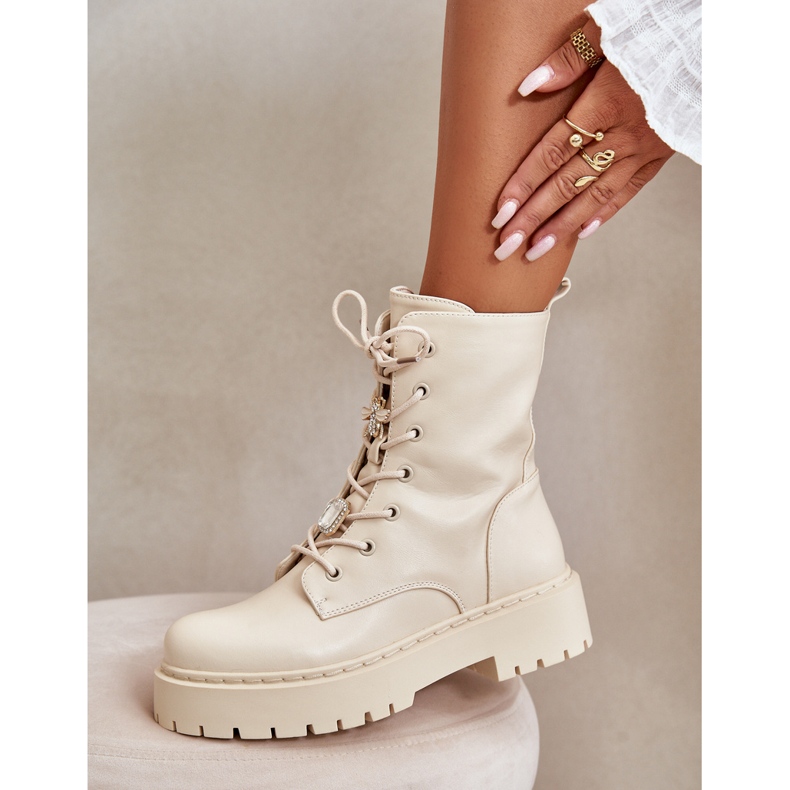 Bottes de travail isolées avec épingles pour femme, beige Avorira 2