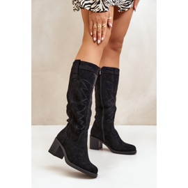 Cuissardes à talons hauts pour femmes, noir Erisorae 2