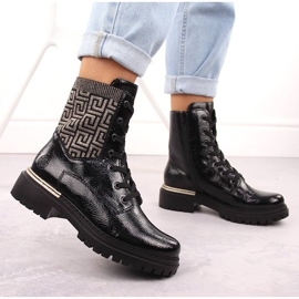 Bottines noires isolées confortables pour femmes Rieker 72607-00 le noir 12