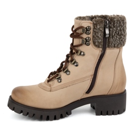 Olivier Bottes en cuir pour femmes, bottes d'hiver isolées, 330BB, beige 1