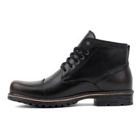 Polbut Bottes d'hiver isolées pour hommes en cuir naturel C15S, kabir noir 1