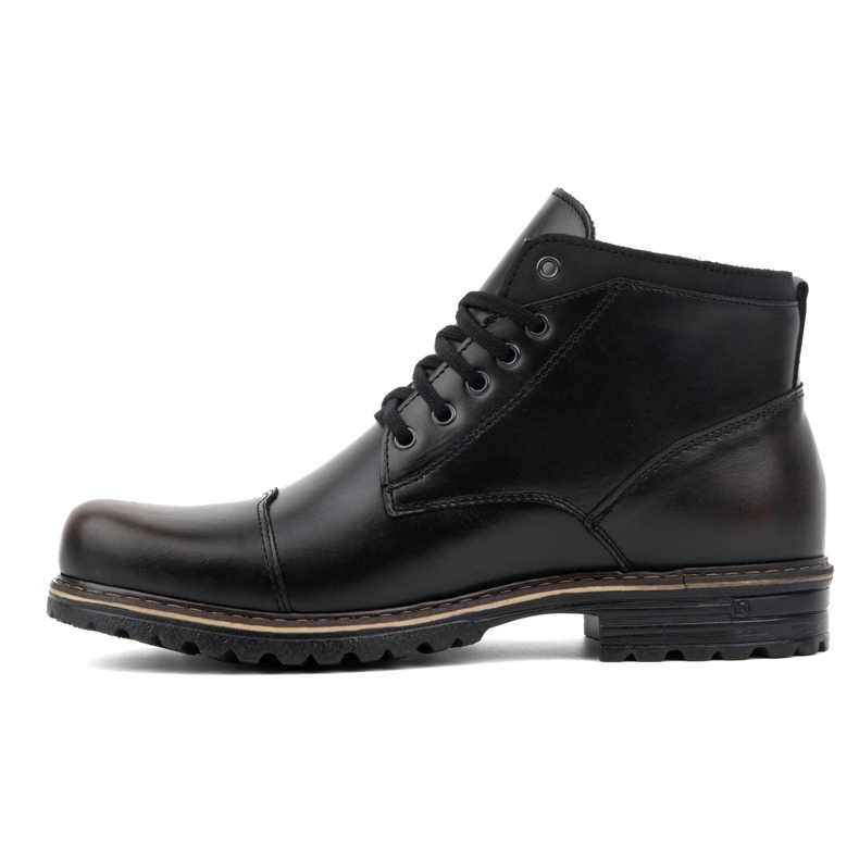 Polbut Bottes d'hiver isolées pour hommes en cuir naturel C15S, kabir noir 1