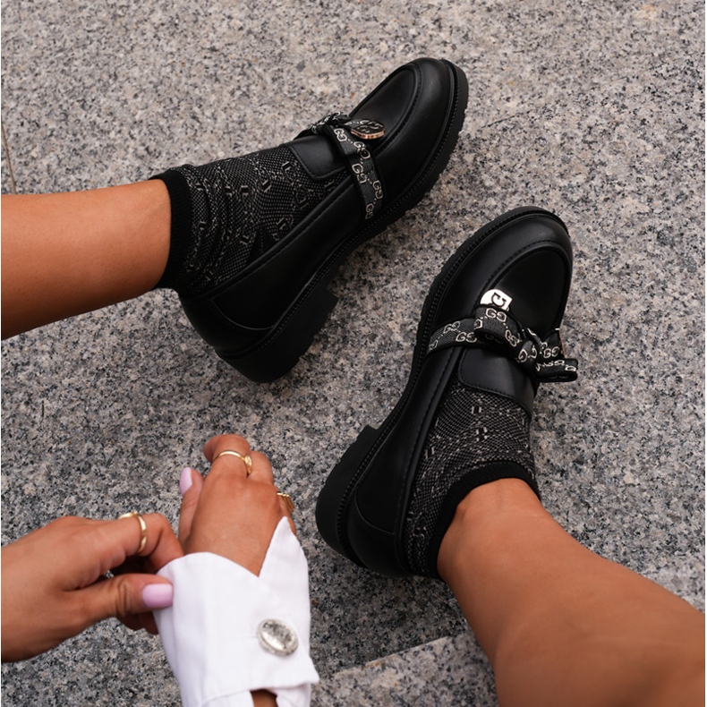 Mocassins Femme Avec Noeud S.Barski HY42-331 Noir le noir 2 Mocassins Femme Avec Noeud S.Barski HY42-331 Noir le noir 2