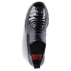 Bottes en cuir de serpent noir en cuir verni Rieker 53794-01 le noir 2