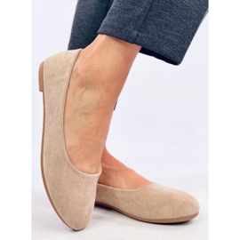 Sessa Ballerines classiques en daim kaki beige 3