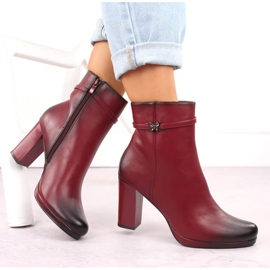 M. DASZYŃSKI Bottines isolées rouges pour femmes M.Daszyński AF125-22 4