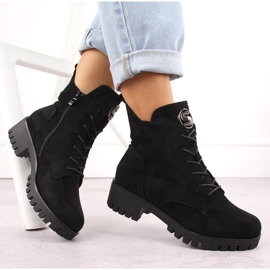 M. DASZYŃSKI Bottes en daim à talon haut et plateforme, isolées noires M.Daszyński MR1813-38 le noir 4