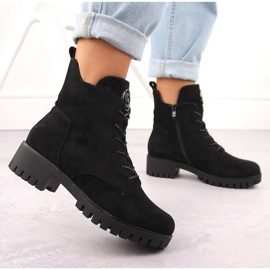 M. DASZYŃSKI Bottes en daim à talon haut et plateforme, isolées noires M.Daszyński MR1813-38 le noir 5