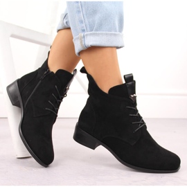 M. DASZYŃSKI Bottes à lacets et fermeture éclair pour femmes isolées noir M.Daszyński SA198-24 le noir 4