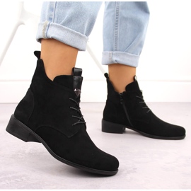 M. DASZYŃSKI Bottes à lacets et fermeture éclair pour femmes isolées noir M.Daszyński SA198-24 le noir 5