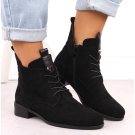 M. DASZYŃSKI Bottes à lacets et fermeture éclair pour femmes isolées noir M.Daszyński SA198-24 le noir 6