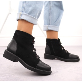 M. DASZYŃSKI Bottines noires isolées en daim pour femmes M.Daszyński SA252-4 le noir 5