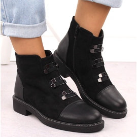 M. DASZYŃSKI Bottines noires isolées en daim pour femmes M.Daszyński SA252-4 le noir 6