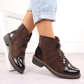 M. DASZYŃSKI Bottes marron isolées en daim pour femmes M.Daszyński SA252-4 brun 4