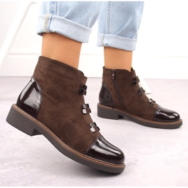 M. DASZYŃSKI Bottes marron isolées en daim pour femmes M.Daszyński SA252-4 brun 5