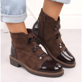 M. DASZYŃSKI Bottes marron isolées en daim pour femmes M.Daszyński SA252-4 brun 6