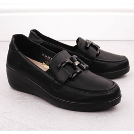 Chaussures compensées noires pour femmes Filo Donna J24-392 2