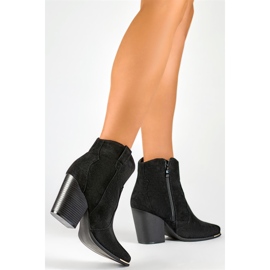 Santiags classiques noires pour femme en daim à talon haut le noir 7