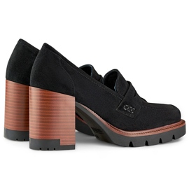 Mocassins noirs à talons pour femme 1