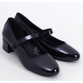 Weinis Ballerines noires vernies à talons hauts 1