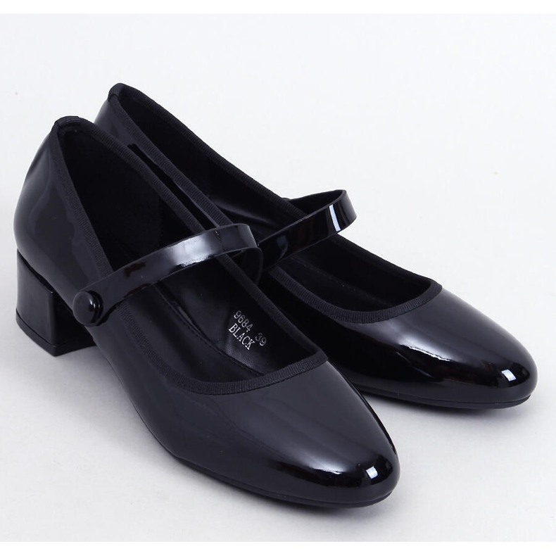 Weinis Ballerines noires vernies à talons hauts 1