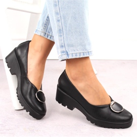 Chaussures slip-on en cuir noir pour femme Filippo DP4569 le noir 5