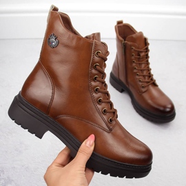 Bottes de marche isolées pour femmes marron Potocki 12203 brun 1