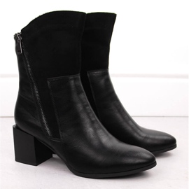 Bottes isolées à talons hauts pour femmes, noires Jezzi ASA217-9 le noir 2 Bottes isolées à talons hauts pour femmes, noires Jezzi ASA217-9 le noir 2
