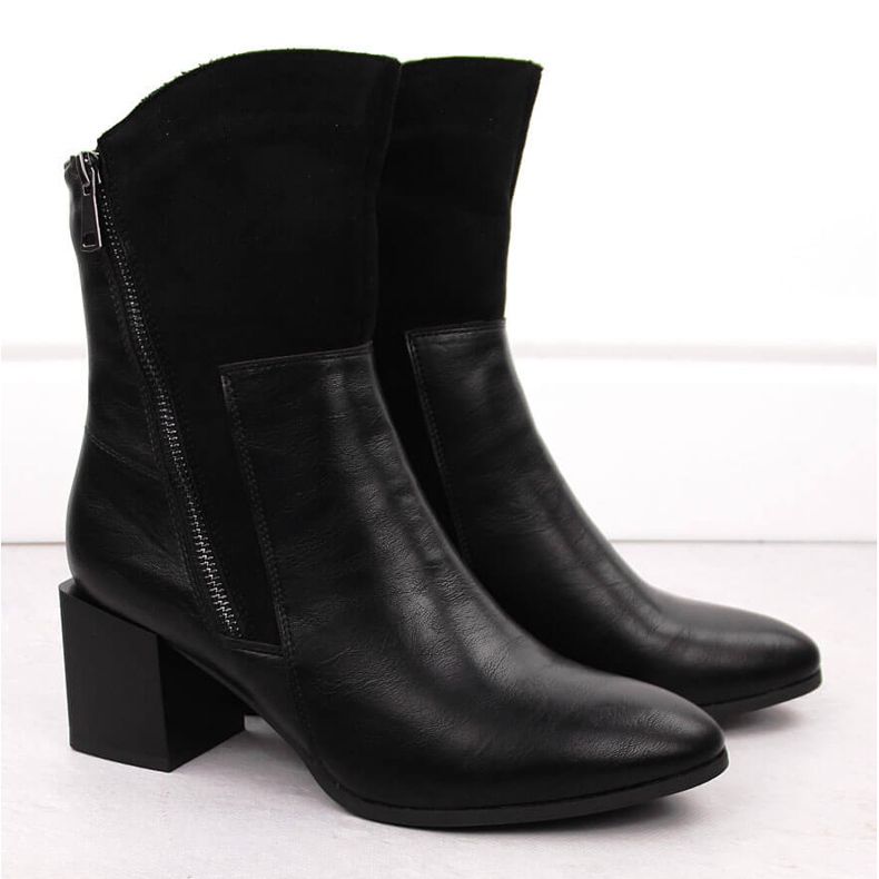 Bottes isolées à talons hauts pour femmes, noires Jezzi ASA217-9 le noir 2 Bottes isolées à talons hauts pour femmes, noires Jezzi ASA217-9 le noir 2
