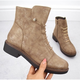 Bottines isolées dorées pour femmes Jezzi ASA252-5 1