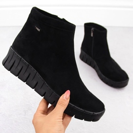 Bottines femme en cuir suédé noir Helios 506P 1