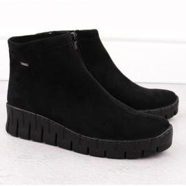 Bottines femme en cuir suédé noir Helios 506P le noir 2