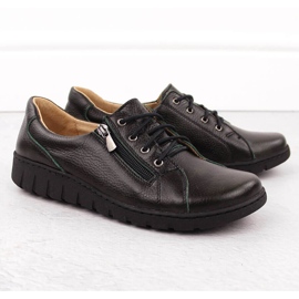 Chaussures confortables en cuir pour femmes, vertes Helios 429.567 2
