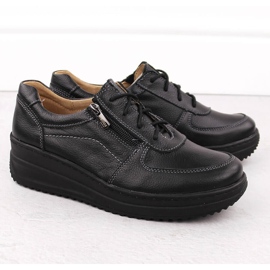 Chaussures femme confortables en cuir noir Helios 419 2