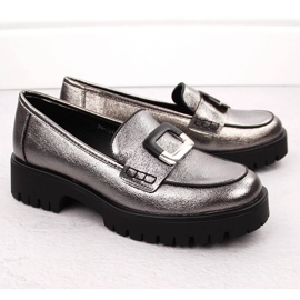 Mocassins pour femmes avec décoration argentée métallisée Potocki 12420 2