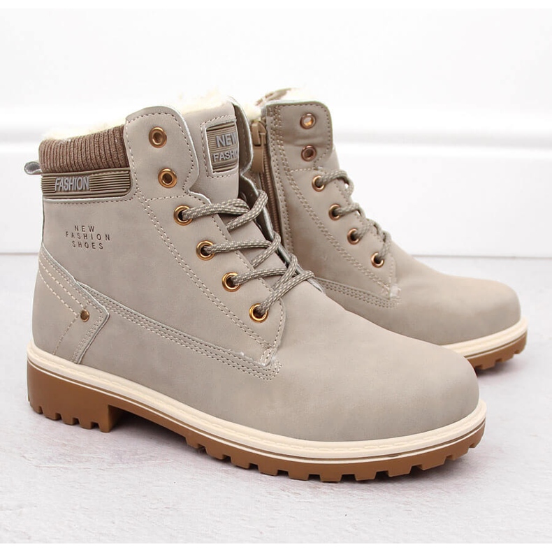 Bottines beiges pour femmes Potocki 97301 2