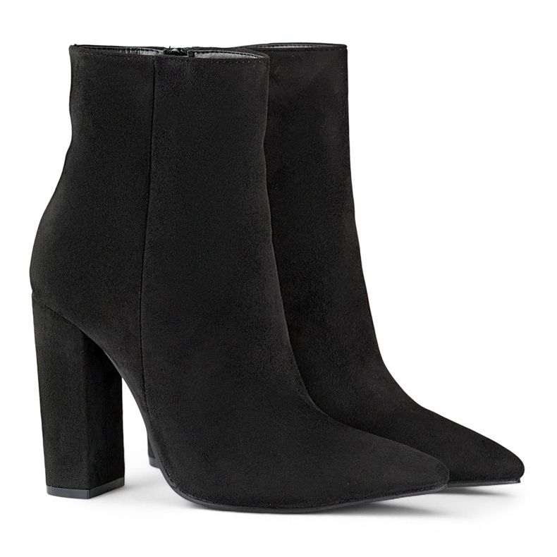 Bottines pointues noires pour femme à talon haut le noir 1
