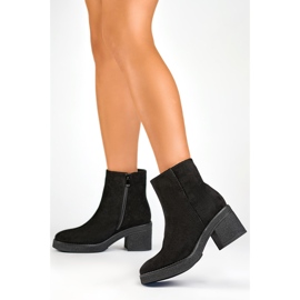 Bottines classiques noires pour femmes avec un talon confortable, bottines pour femmes en daim le noir 6