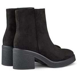Bottines classiques noires pour femmes avec un talon confortable, bottines pour femmes en daim le noir 2