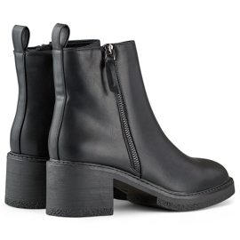 Bottines classiques noires pour femmes avec un talon confortable, bottines pour femmes en éco-cuir le noir 2
