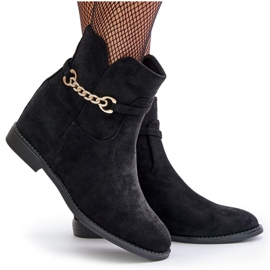 Bottines pour femmes avec coin caché en suède écologique, noir Ofcorna le noir 11