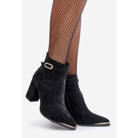 Bottines femme isolées à bout pointu sur talon haut, Noir Laoreina le noir 1