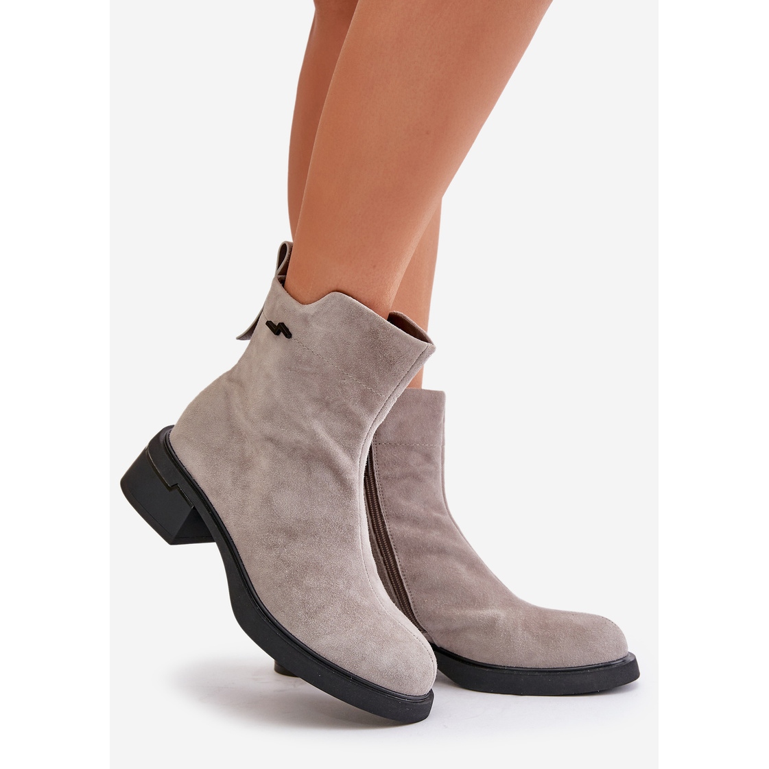 Bottes grises femme en daim clearance
