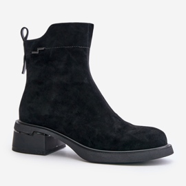 Bottes isolées pour femmes en daim naturel avec fermeture éclair, noir Vinceza 66696 le noir 5