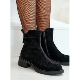 Bottes isolées pour femmes en daim naturel avec fermeture éclair, noir Vinceza 66696 le noir 9