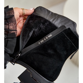 Bottes isolées pour femmes en daim naturel avec fermeture éclair, noir Vinceza 66696 le noir 2