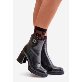 Bottes Serpent Femme Sur Talon Haut Cuir Naturel Noir Vinceza 66670 le noir 1